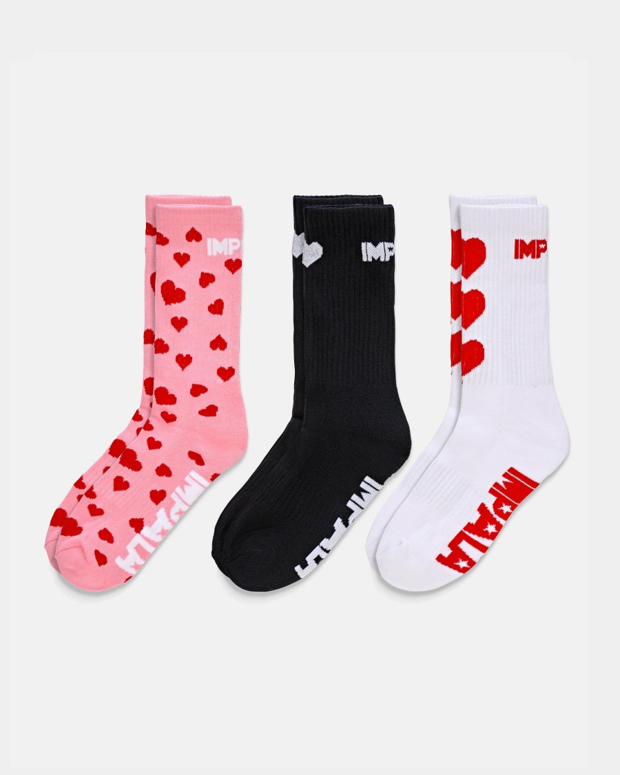 Accessories Impala Skate Socks | Impala Falling Hearts Skate Sock 3-Pack