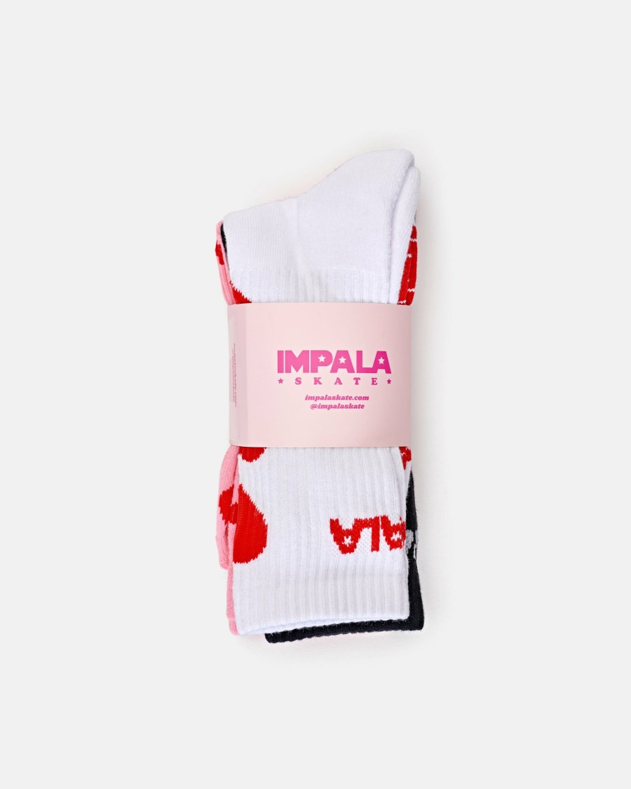 Accessories Impala Skate Socks | Impala Falling Hearts Skate Sock 3-Pack